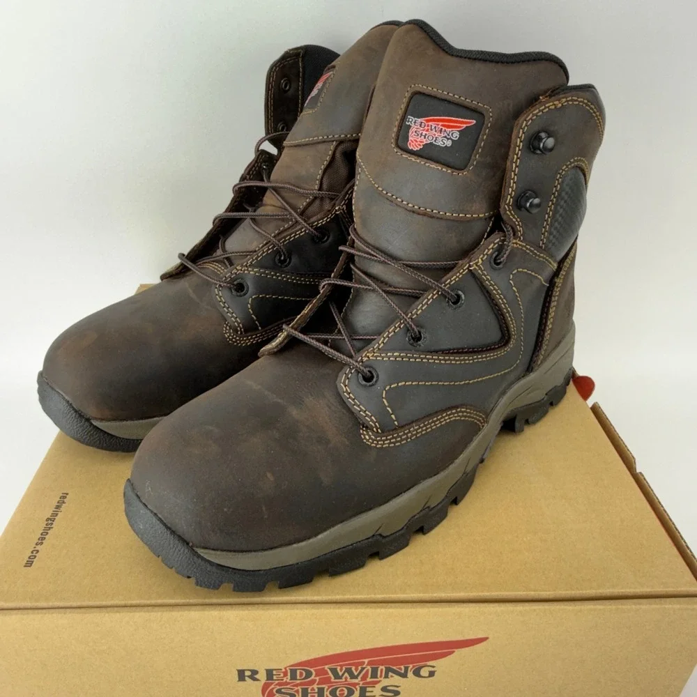 Red Wing 2205 Brown Leather Safety Toe Work Boots Mens 13 D EH Rated NIB
